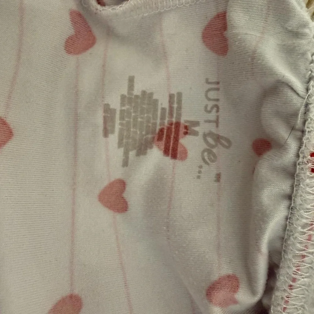 just be White Pajama Pants with Red Heart Stripe Pattern